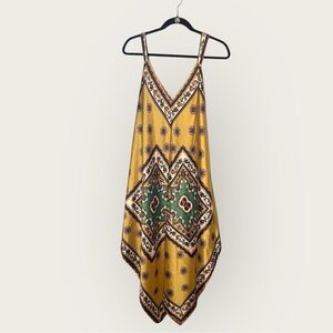 Zara Yellow and Green Printed Maxi Dress